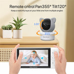 BABY6TY Tuya 5-tommers babyalarm med tovejslyd, 1080P-wifi-kamera og videoovervågningsenhed til spædbørn