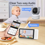 BABY6TY Tuya 5-tommers babyalarm med tovejslyd, 1080P-wifi-kamera og videoovervågningsenhed til spædbørn