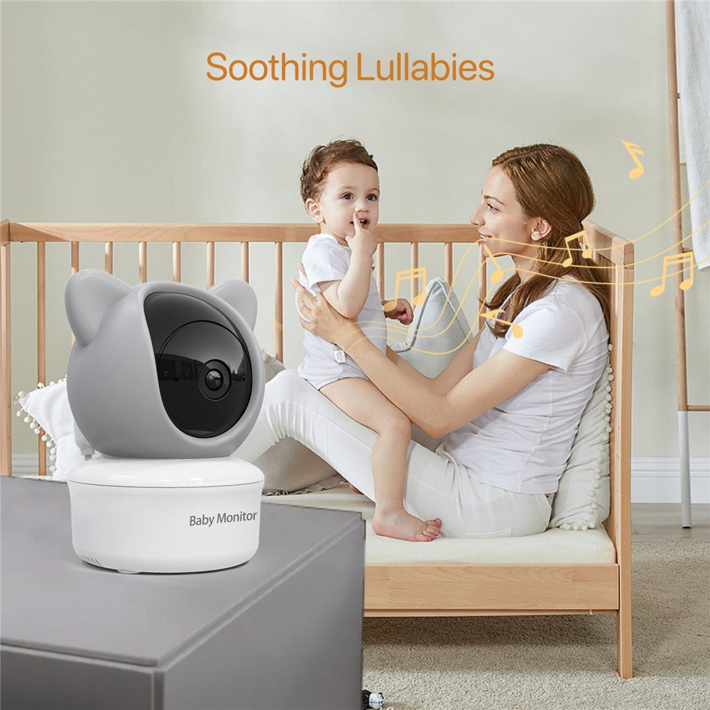 BABY6TY Tuya 5-tommers babyalarm med tovejslyd, 1080P-wifi-kamera og videoovervågningsenhed til spædbørn