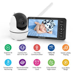 SM55 5.5 Inch Baby Monitor Two-Way Audio 1080P HD Display Panoramic Remote Control Night Vision Camera