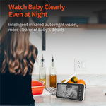 SM55 5.5 Inch Baby Monitor Two-Way Audio 1080P HD Display Panoramic Remote Control Night Vision Camera