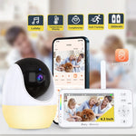 ABM206 4,3 tums babyvakt spädbarn 2,4G WiFi app videoövervakning nattseende tvåvägs ljudkamera