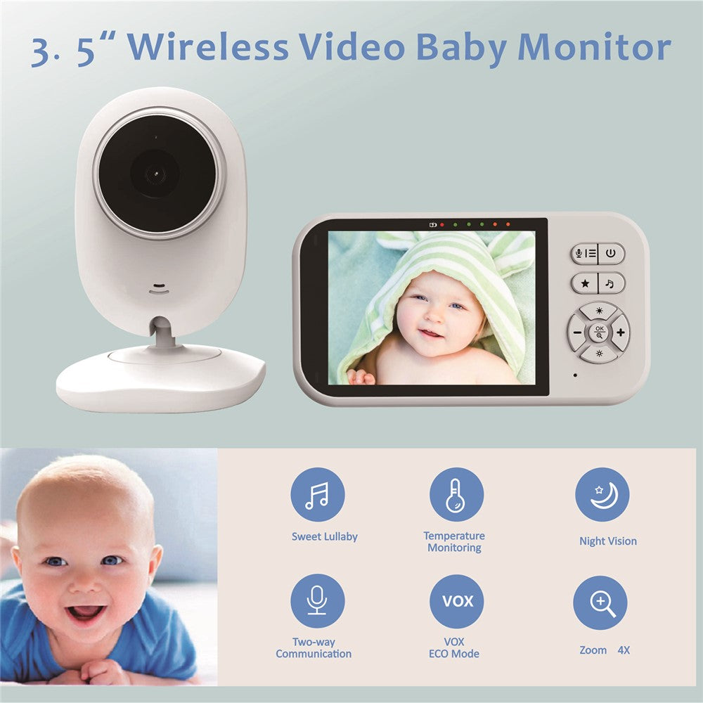 SP316 3.5 Inch Baby Monitor Two-Way Audio Intercom 320P Display Camera Night Vision for Home