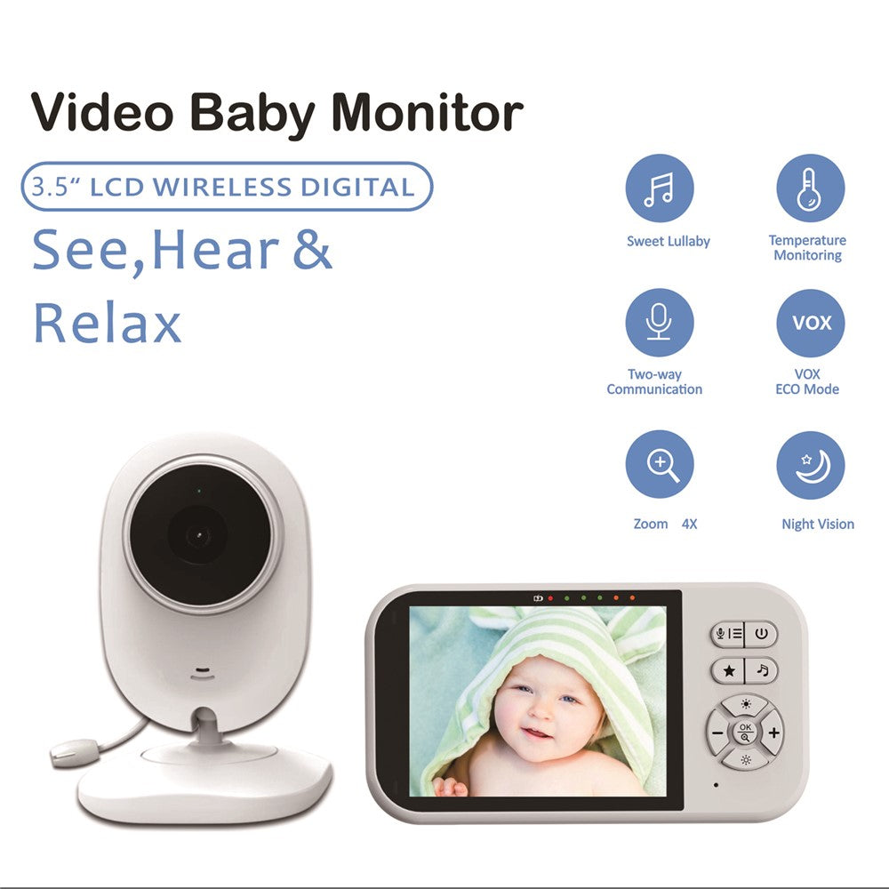 SP316 3.5 Inch Baby Monitor Two-Way Audio Intercom 320P Display Camera Night Vision for Home