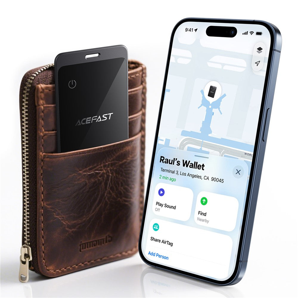 ACEFAST S3 Metal Card Shaped Tag Smart Finder Ultra Thin Bluetooth-compatible Tracker for iOS