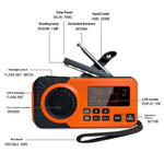 DAB375BT Emergency Radio DAB / FM with 5000mAh Portable Power Bank Solar / Hand Crank Charging SOS Alarm & Flashlight