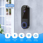 T52 WiFi Trådlös Smart Video Dörrklocka Nattseende HD 1080P Tvåvägs Ljud Rörelsedetektering Dörrklocka
