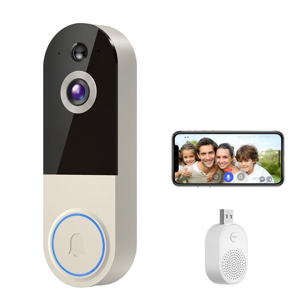T52 WiFi Trådlös Smart Video Dörrklocka Nattseende HD 1080P Tvåvägs Ljud Rörelsedetektering Dörrklocka