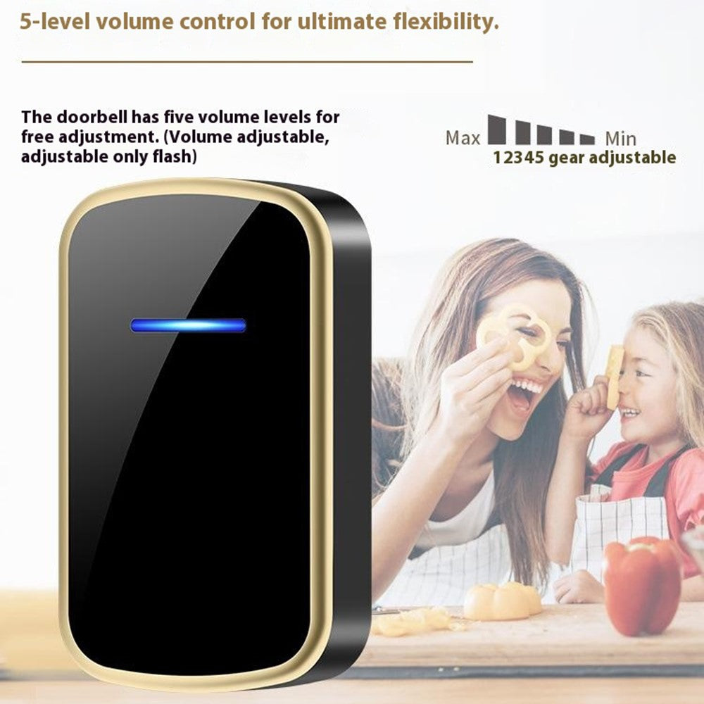 W906 300m Range Wireless Doorbell 60 Ringtones 5 Volume Levels Door Chime Kit, 1 Transmitter + 1 Receiver