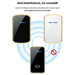 W906 300m Range Wireless Doorbell 60 Ringtones 5 Volume Levels Door Chime Kit, 1 Transmitter + 1 Receiver