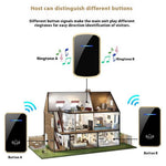 W906 300m Range Wireless Doorbell 60 Ringtones 5 Volume Levels Door Chime Kit, 1 Transmitter + 1 Receiver