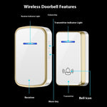 W906 300m Range Wireless Doorbell 60 Ringtones 5 Volume Levels Door Chime Kit, 1 Transmitter + 1 Receiver