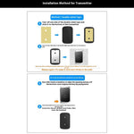 W906 300m Range Wireless Doorbell 60 Ringtones 5 Volume Levels Door Chime Kit, 1 Transmitter + 1 Receiver