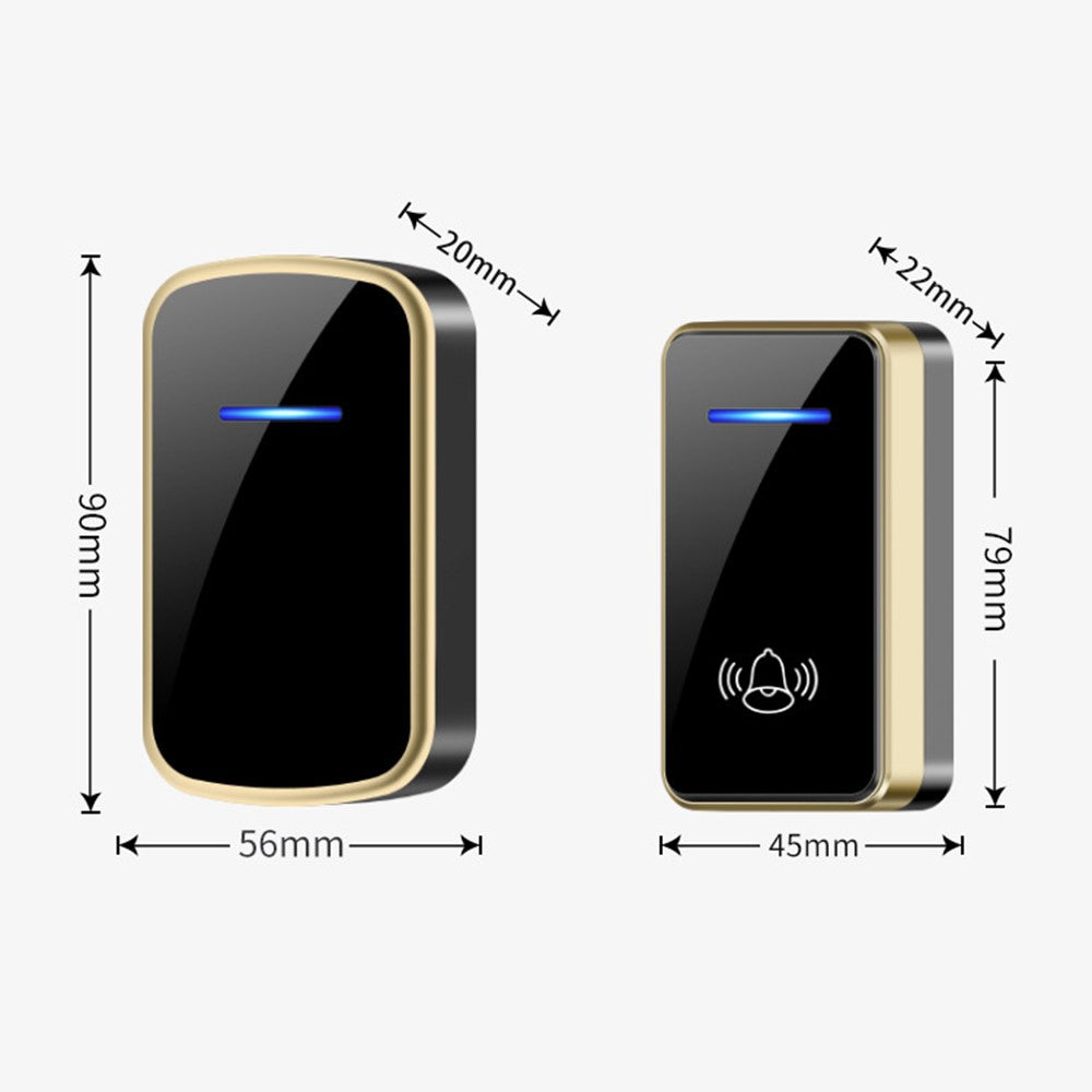 W906 300m Range Wireless Doorbell 60 Ringtones 5 Volume Levels Door Chime Kit, 1 Transmitter + 1 Receiver