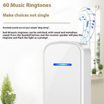 W906 300m Range Wireless Doorbell 60 Ringtones 5 Volume Levels Door Chime Kit, 1 Transmitter + 1 Receiver