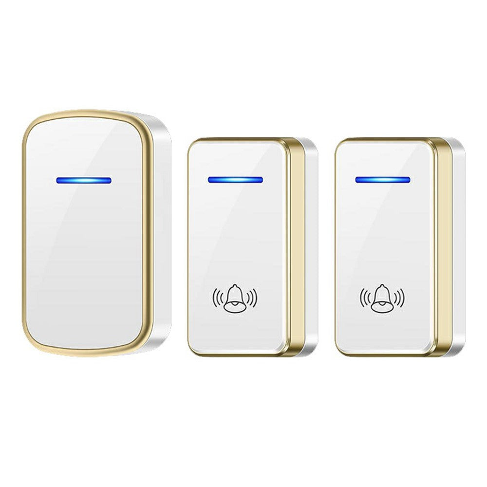 W906 300m Range Wireless Doorbell 60 Ringtones 5 Volume Levels Door Chime Kit, 1 Transmitter + 2 Receivers