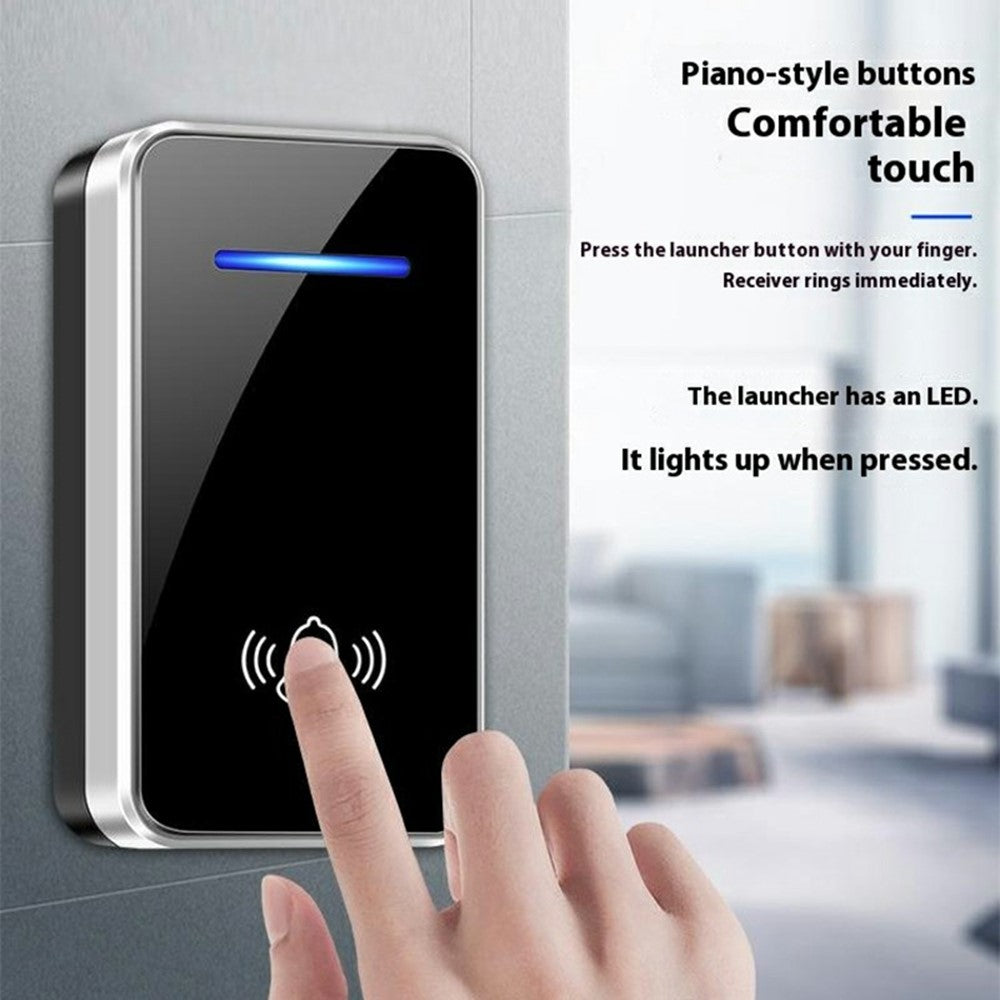 W906 300m Range Wireless Doorbell 60 Ringtones 5 Volume Levels Door Chime Kit, 1 Transmitter + 2 Receivers