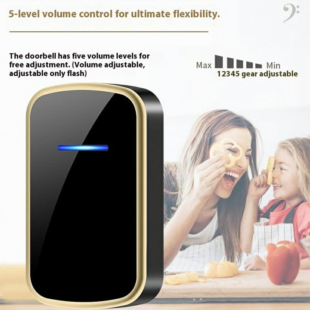 W906 300m Range Wireless Doorbell 60 Ringtones 5 Volume Levels Door Chime Kit, 1 Transmitter + 2 Receivers