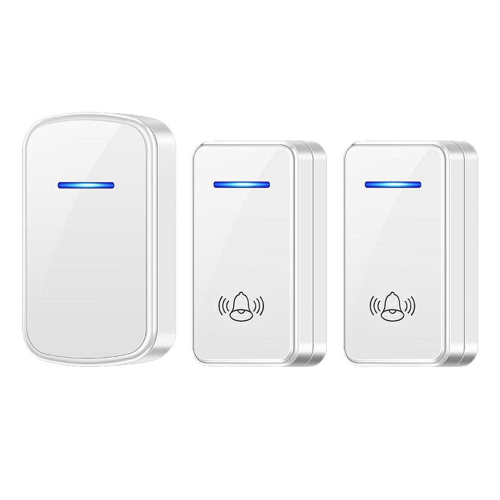 W906 300m Range Wireless Doorbell 60 Ringtones 5 Volume Levels Door Chime Kit, 1 Transmitter + 2 Receivers