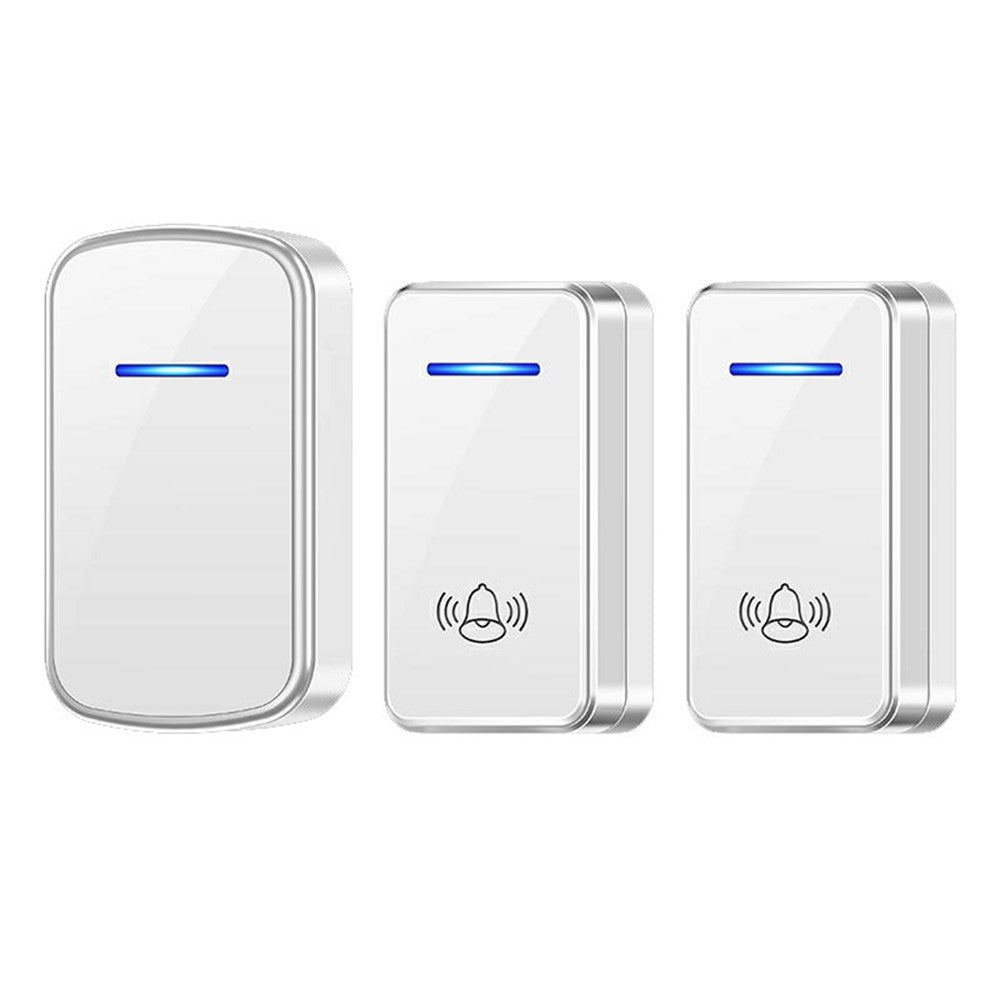 W906 300m Range Wireless Doorbell 60 Ringtones 5 Volume Levels Door Chime Kit, 1 Transmitter + 2 Receivers