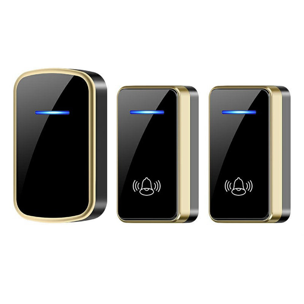 W906 300m Range Wireless Doorbell 60 Ringtones 5 Volume Levels Door Chime Kit, 1 Transmitter + 2 Receivers