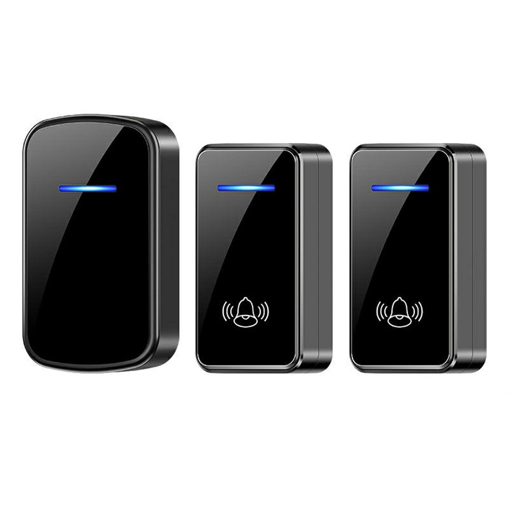 W906 300m Range Wireless Doorbell 60 Ringtones 5 Volume Levels Door Chime Kit, 1 Transmitter + 2 Receivers