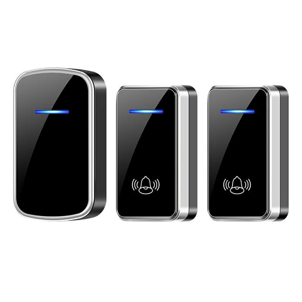 W906 300m Range Wireless Doorbell 60 Ringtones 5 Volume Levels Door Chime Kit, 1 Transmitter + 2 Receivers