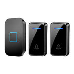 FA88 150m Range 5 Volume Levels Self Powered Wireless Doorbell 60 Melodies Door Chime, 2 Transmitters + 1 Receiver