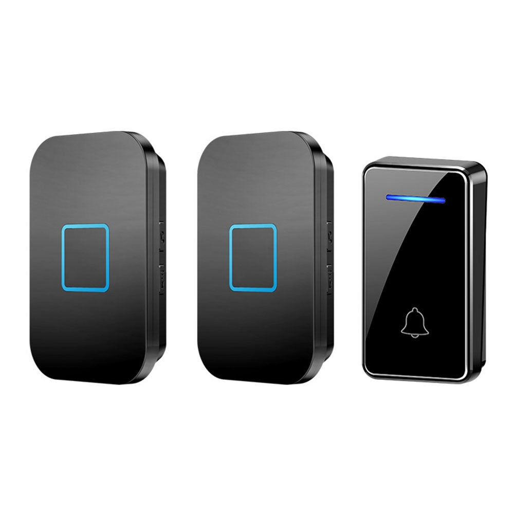 FA88 150m Range 5 Volume Levels Self Powered Wireless Doorbell 60 Melodies Door Chime, 1 Transmitter + 2 Receivers