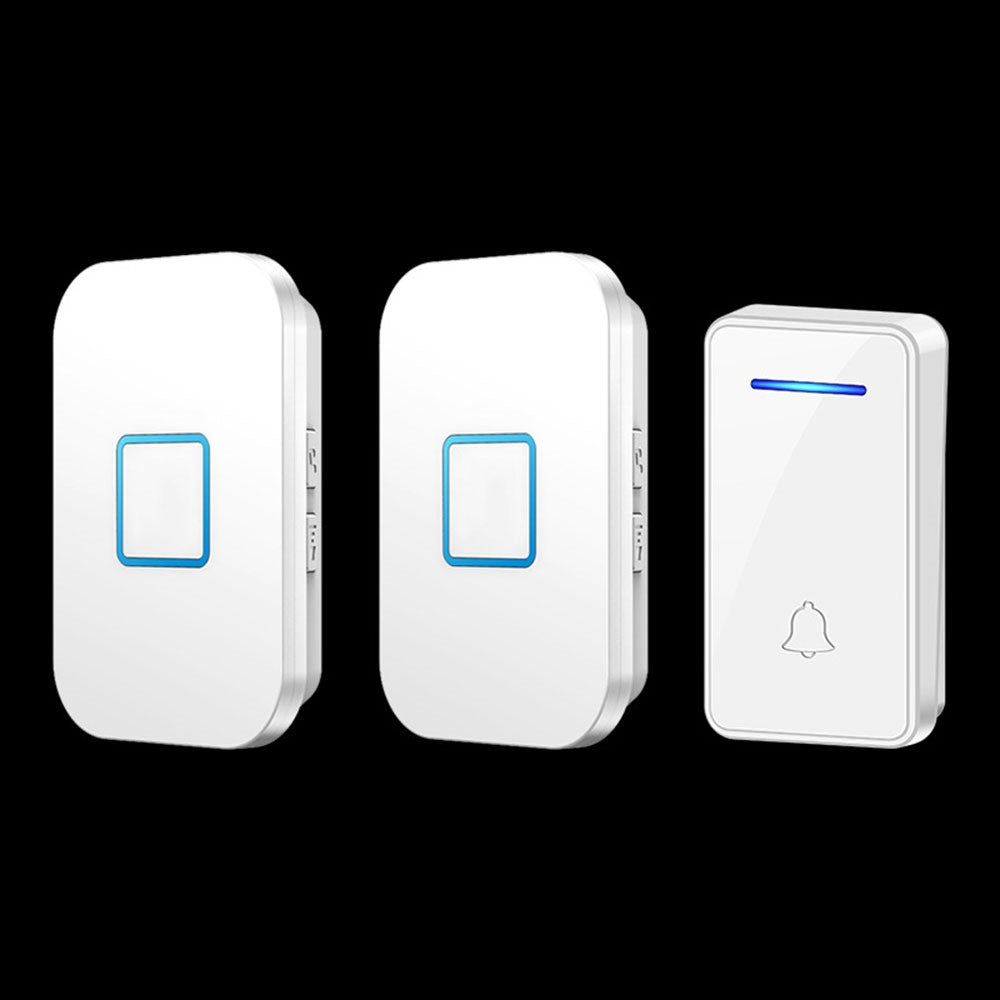 FA88 150m Range 5 Volume Levels Self Powered Wireless Doorbell 60 Melodies Door Chime, 1 Transmitter + 2 Receivers