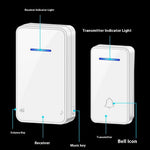 FA8 Self Powered Home Wireless Doorbell 60 Ringtones 5 Volume Levels Door Chime Kit, 1 Transmitter + 1 Receiver