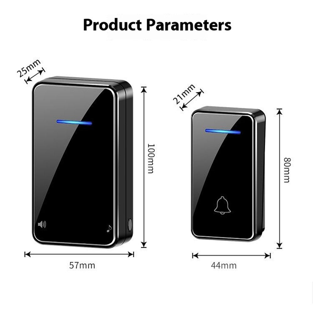 FA8 Self Powered Home Wireless Doorbell 60 Ringtones 5 Volume Levels Door Chime Kit, 1 Transmitter + 1 Receiver