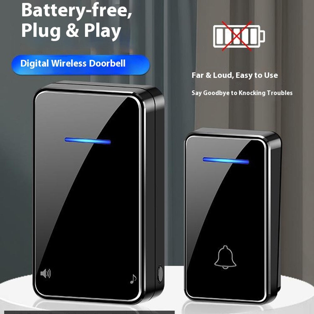 FA8 Self Powered Home Wireless Doorbell 60 Ringtones 5 Volume Levels Door Chime Kit, 1 Transmitter + 1 Receiver