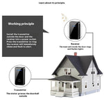 FA8 Self Powered Home Wireless Doorbell 60 Ringtones 5 Volume Levels Door Chime Kit, 1 Transmitter + 1 Receiver