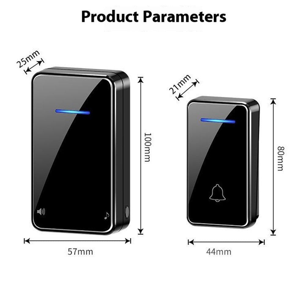 FA8 Self Powered Home Wireless Doorbell 60 Ringtones 5 Volume Levels Door Chime Kit, 1 Transmitter + 2 Receivers