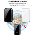 FA8 Self Powered Home Wireless Doorbell 60 Ringtones 5 Volume Levels Door Chime Kit, 1 Transmitter + 2 Receivers