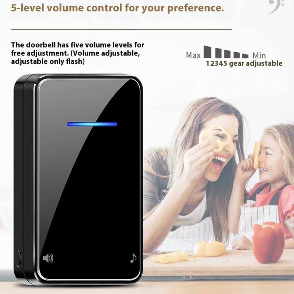 FA8 Self Powered Home Wireless Doorbell 60 Ringtones 5 Volume Levels Door Chime Kit, 2 Transmitters + 1 Receiver
