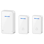 FA8 Self Powered Home Wireless Doorbell 60 Ringtones 5 Volume Levels Door Chime Kit, 2 Transmitters + 1 Receiver