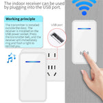 A80 Wireless USB Doorbell for Home 150m Range 60 Melodies 5 Volume Levels Door Chime, 1 Transmitter + 1 Receiver