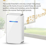 A80 Wireless USB Doorbell for Home 150m Range 60 Melodies 5 Volume Levels Door Chime, 1 Transmitter + 1 Receiver