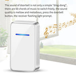 A80 Wireless USB Doorbell for Home 150m Range 60 Melodies 5 Volume Levels Door Chime, 2 Transmitters + 1 Receiver