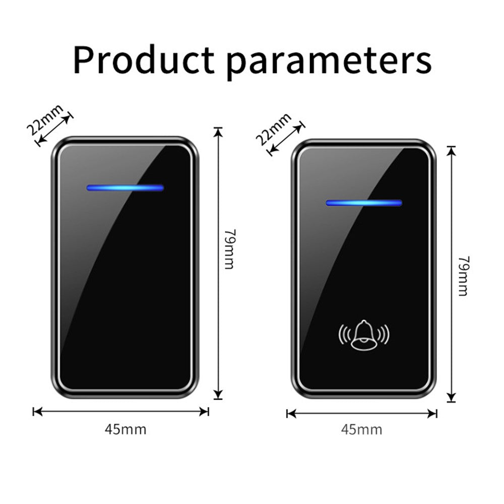 A80 Wireless USB Doorbell for Home 150m Range 60 Melodies 5 Volume Levels Door Chime, 1 Transmitter + 2 Receivers