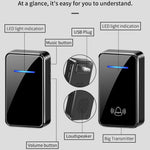A80 Wireless USB Doorbell for Home 150m Range 60 Melodies 5 Volume Levels Door Chime, 1 Transmitter + 2 Receivers