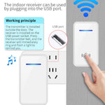 A80 Wireless USB Doorbell for Home 150m Range 60 Melodies 5 Volume Levels Door Chime, 1 Transmitter + 2 Receivers