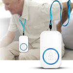A18 For Elderly SOS Emergency Call Button 60 Melodies Adjustable Volume 300m Wireless Alarm System, 1 Watch Button + 1 EU Plug Receiver