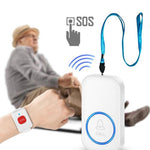 A18 For Elderly SOS Emergency Call Button 60 Melodies Adjustable Volume 300m Wireless Alarm System, 1 Watch Button + 1 EU Plug Receiver