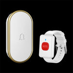 A18 For Elderly SOS Emergency Call Button 60 Melodies Adjustable Volume 300m Wireless Alarm System, 1 Watch Button + 1 EU Plug Receiver