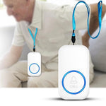 A18 For Elderly SOS Emergency Call Button 60 Melodies Adjustable Volume 300m Wireless Alarm System, 1 Lanyard Button + 1 EU Plug Receiver
