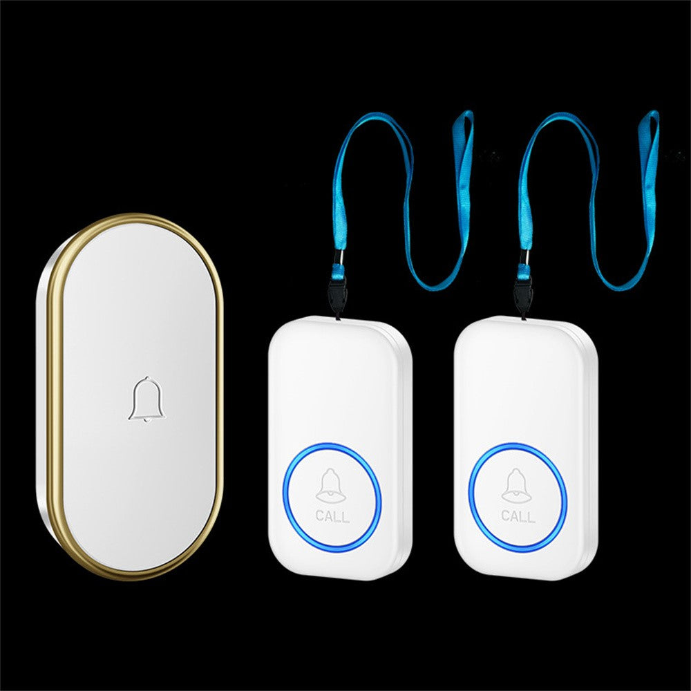 A18 For Elderly SOS Emergency Call Button 60 Melodies Adjustable Volume 300m Wireless Alarm System, 2 Lanyard Buttons + 1 EU Plug Receiver