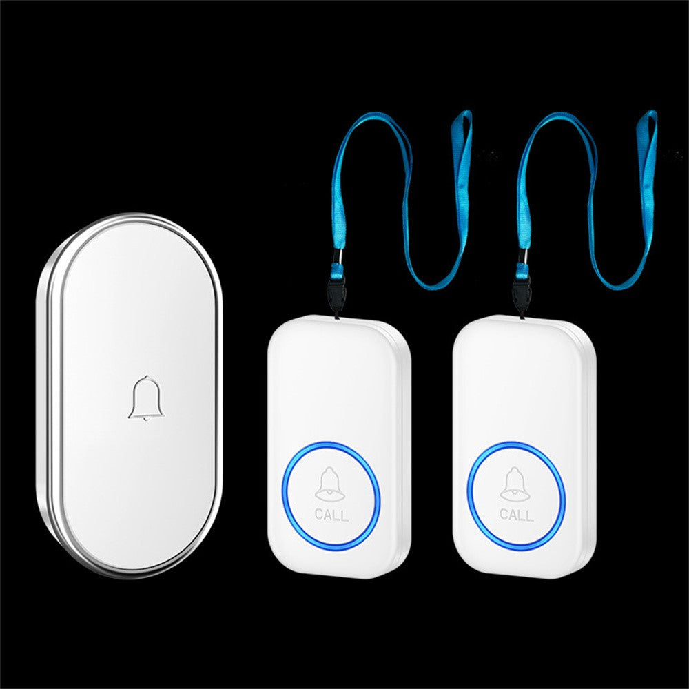 A18 For Elderly SOS Emergency Call Button 60 Melodies Adjustable Volume 300m Wireless Alarm System, 2 Lanyard Buttons + 1 EU Plug Receiver